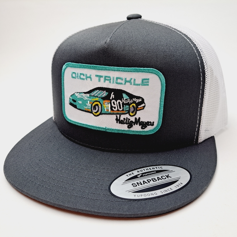Dick Trickle #90 Embroidered Patch Flat Bill Trucker Mesh Snapback Cap